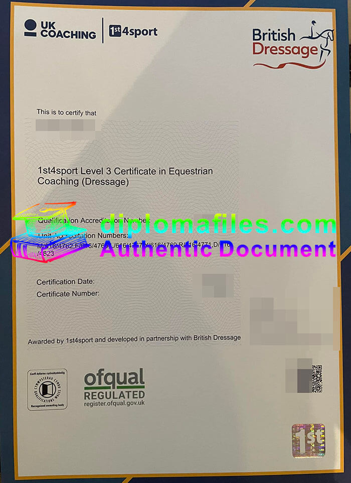 purchase realistic 1st4sport Level 3 Certificate in Equestrian Coaching
