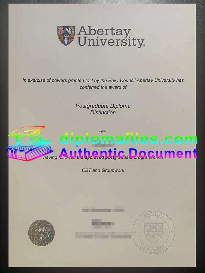 purchase realistic Abertay University diploma
