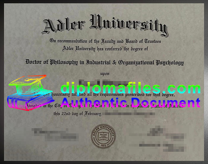 purchase realistic Adler University diploma