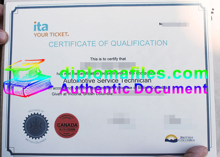 purchase realistic British Columbia Certificate of Qualification