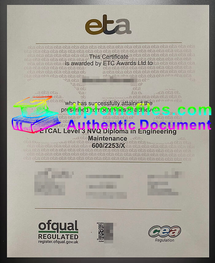 purchase realistic ETCAL Level 3 NVQ Diploma