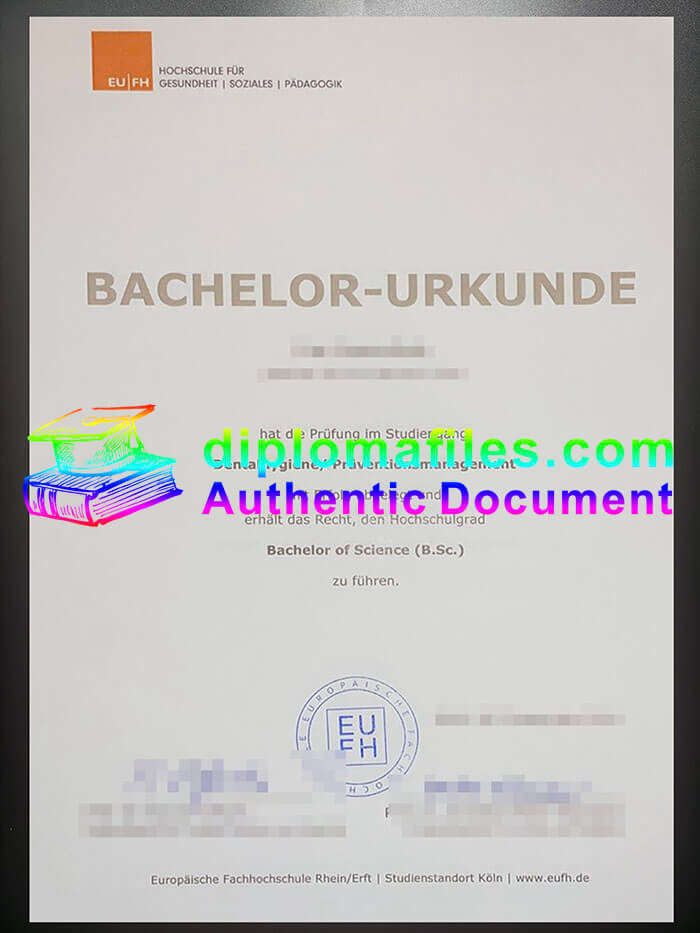 purchase realistic EU FH Hochschule für Gesundheit Soziales Pädagogik urkunde