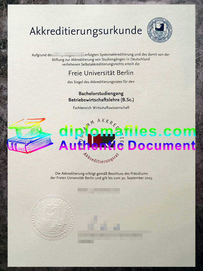 purchase realistic Freie Universität Berlin urkunde