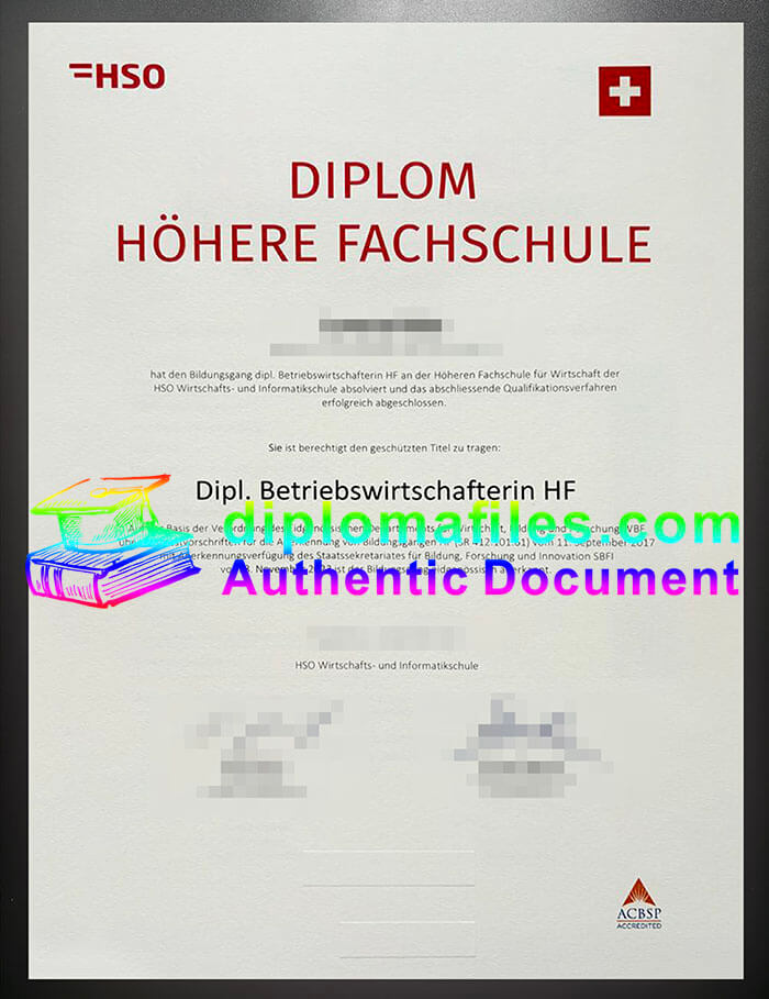 purchase realistic HSO Höhere Fachschule diploma