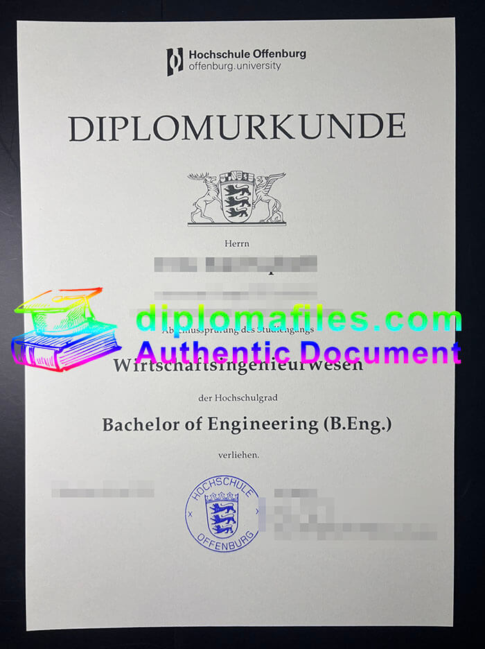 purchase realistic Hochschule Offenburg Urkunde