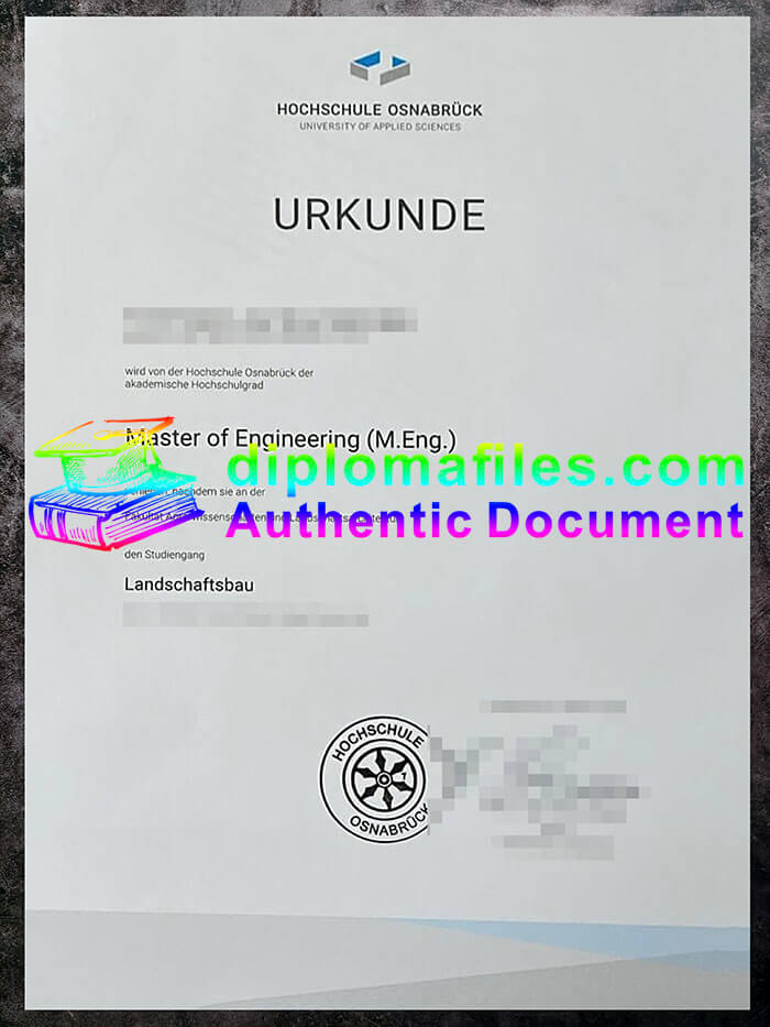 purchase realistic Hochschule Osnabrück Urkunde