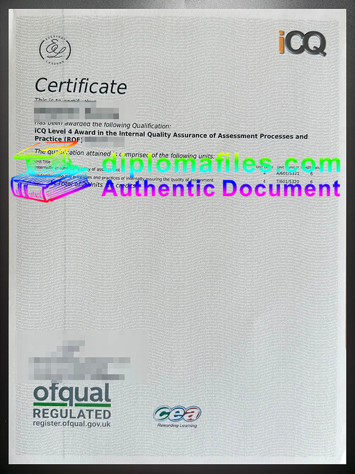 purchase realistic ICQ Level 4 Certificate