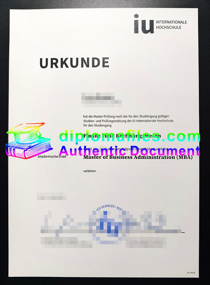 purchase realistic IU Internationale Hochschule urkunde