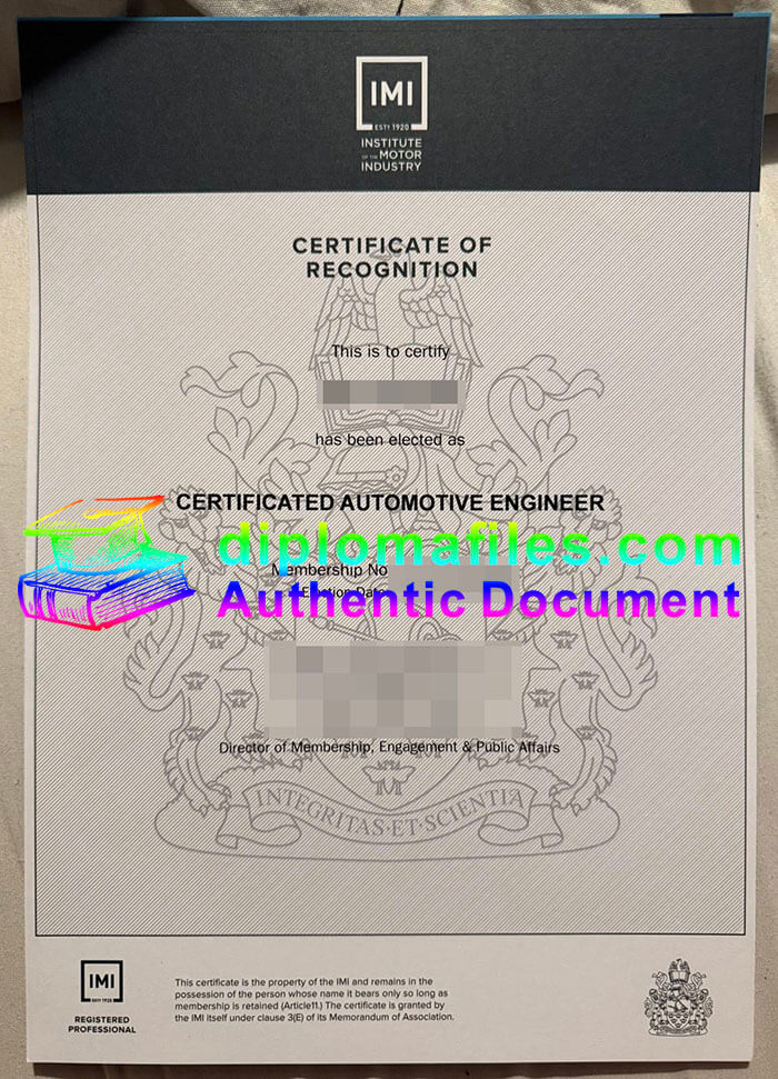 purchase realistic Institute Motor Industry certificate