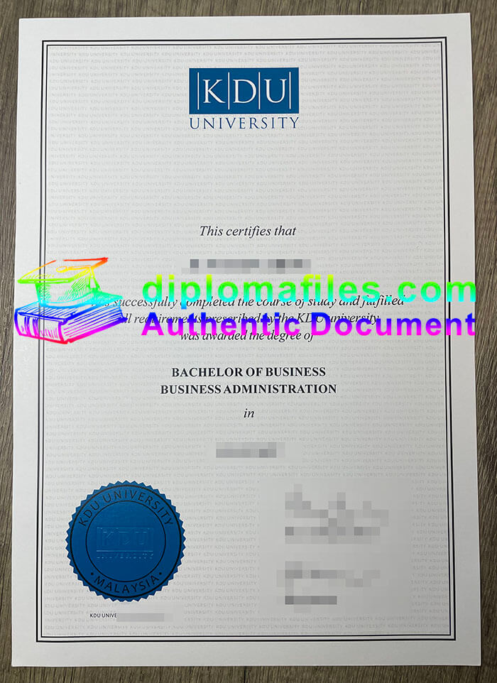 purchase realistic KDU University diploma