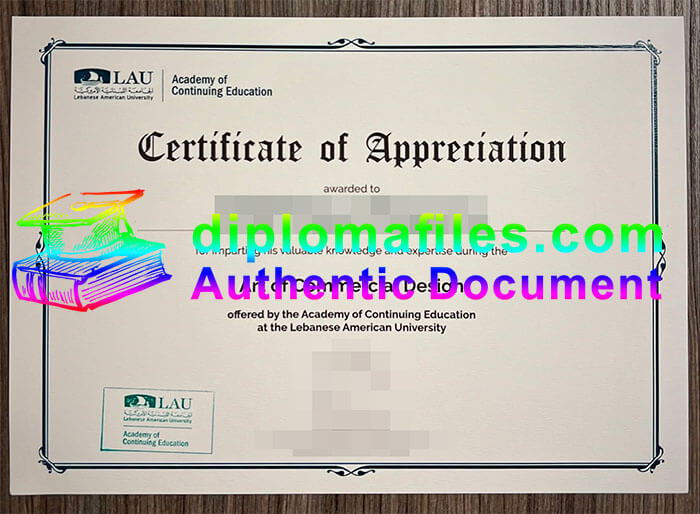 purchase realistic LAU Academy of Continuing Education certificate
