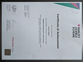 purchase realistic Quality Licence Scheme Certificate of Achievement
