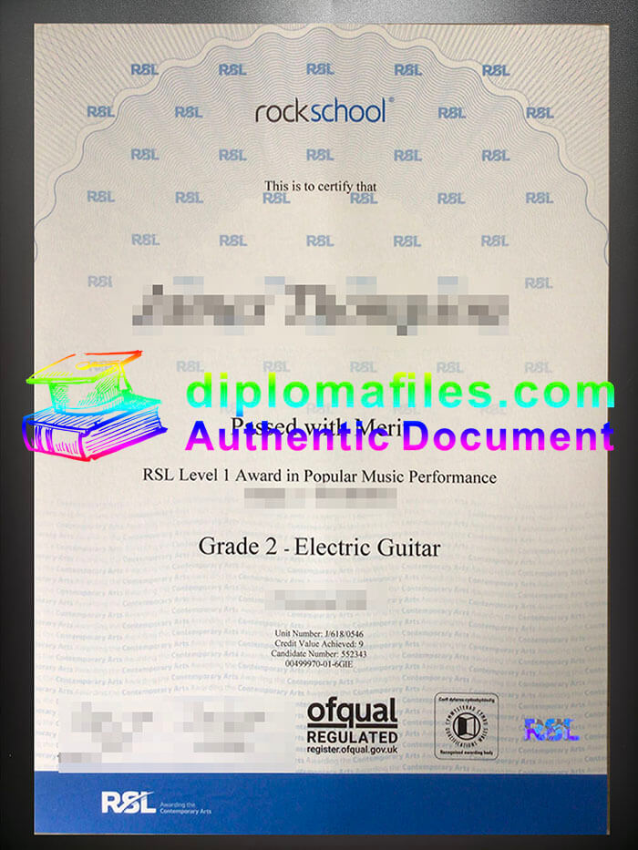 purchase realistic RSL Level 1 Award in Popular Music Performance