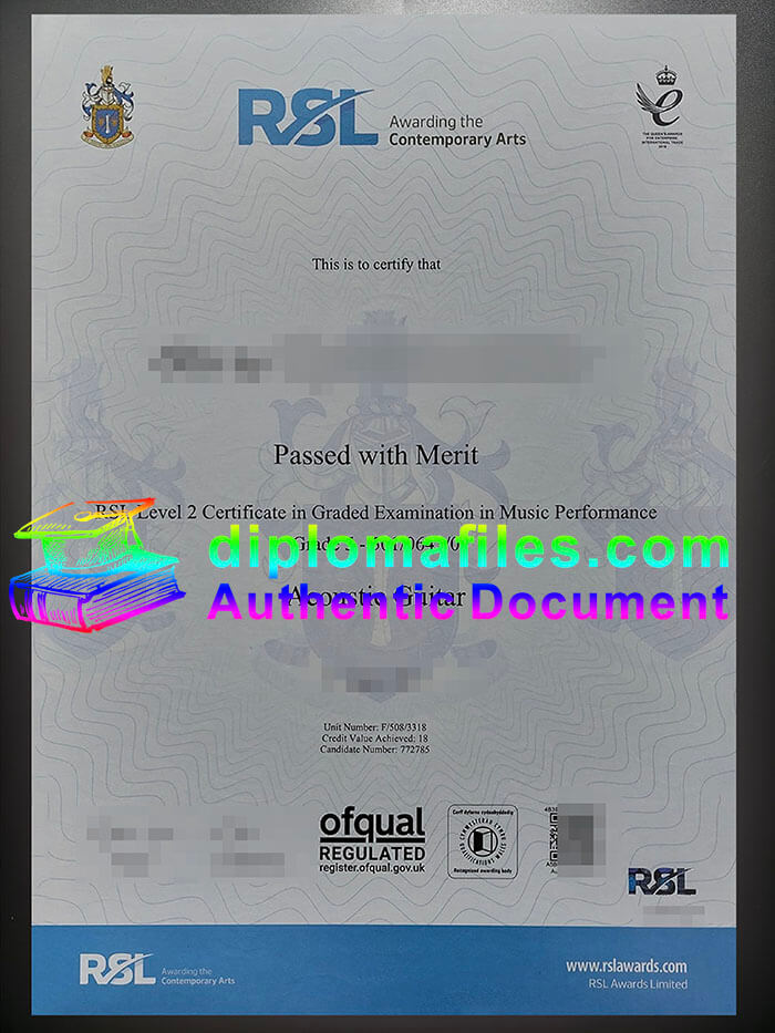 purchase realistic RSL Level 2 Certificate
