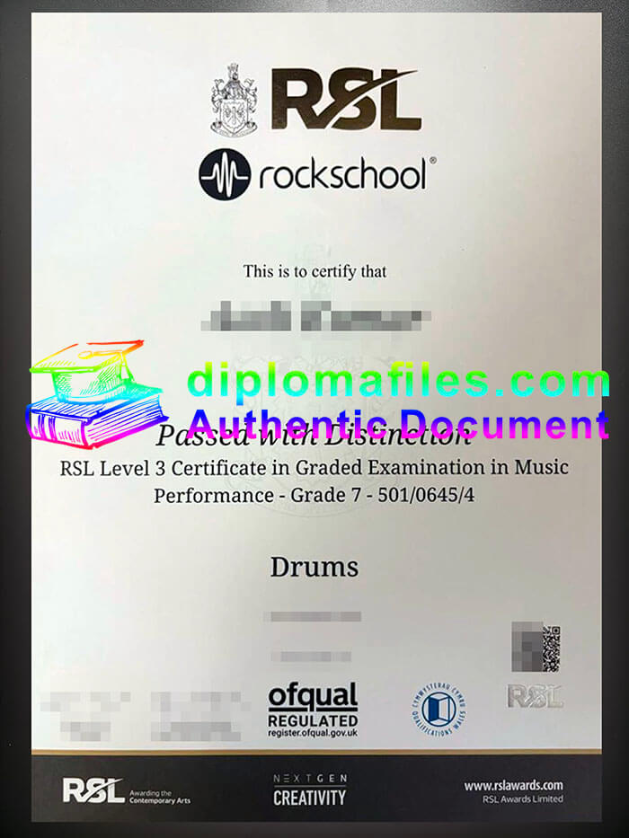 purchase realistic RSL Level 3 Certificate in Graded Examination in Music