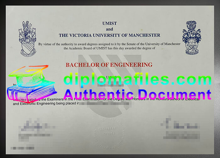purchase realistic UMIST and Victoria University of Manchester diploma