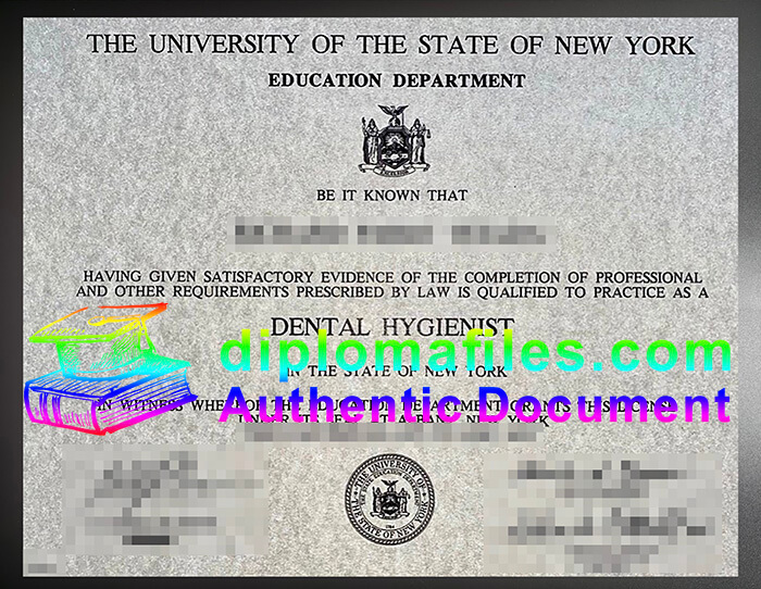 purchase realistic USNY Dental Hygienist certificate