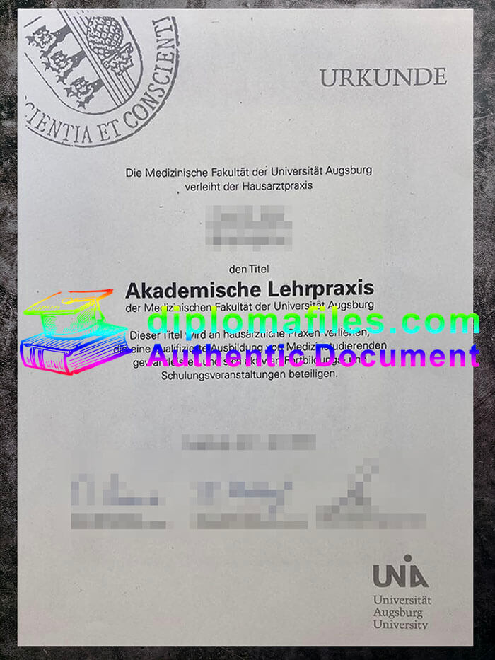 purchase realistic Universitat Augsburg Urkunde