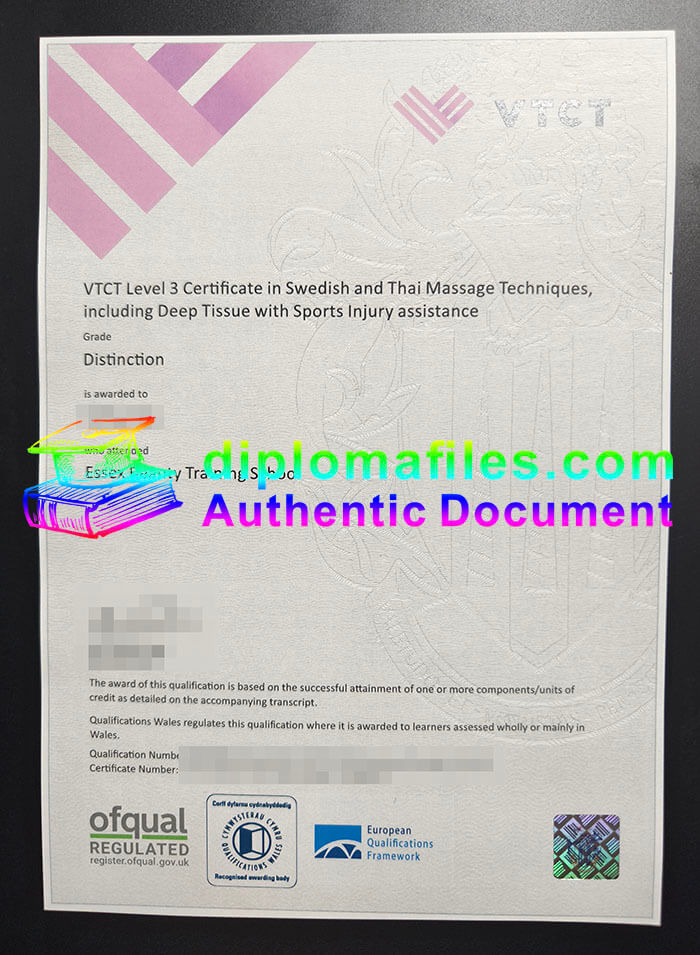 purchase realistic VTCT Level 3 Certificate