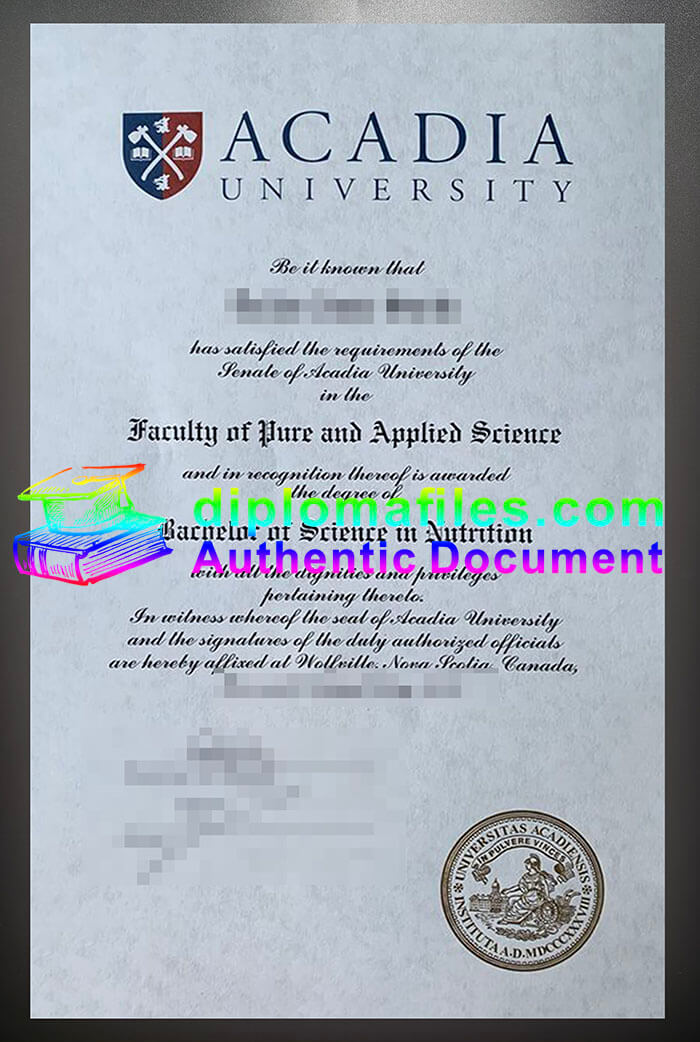 purchase realistic Acadia University diploma
