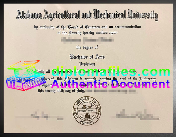 purchase realistic Alabama A&M University diploma
