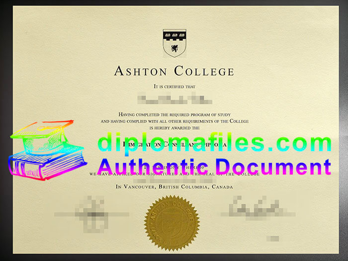 purchase realistic Ashton College diploma