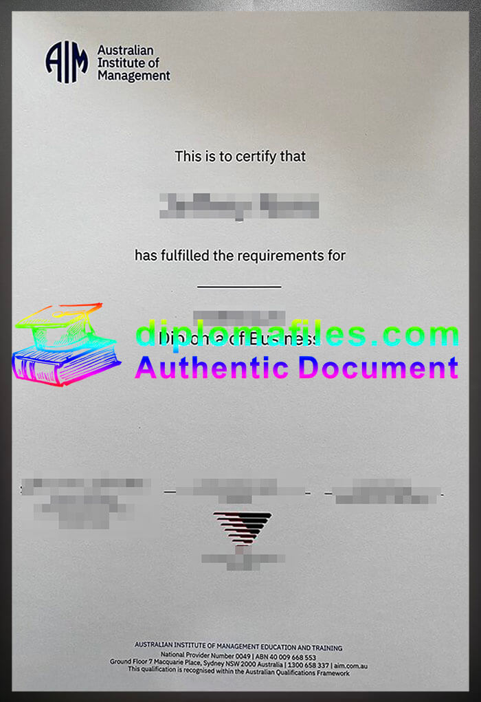 purchase realistic Australian Institute of Management diploma