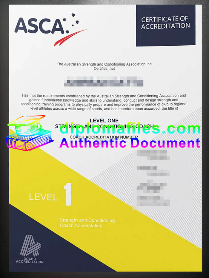 purchase realistic Australian Strength and Conditioning Association Inc certificate