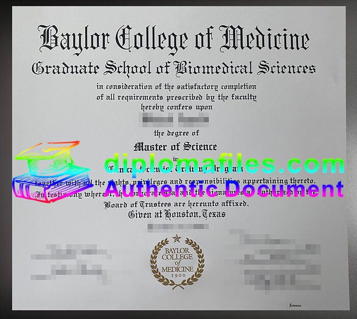 purchase realistic Baylor College of Medicine diploma