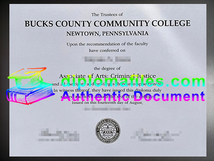 purchase realistic Bucks County Community College diploma