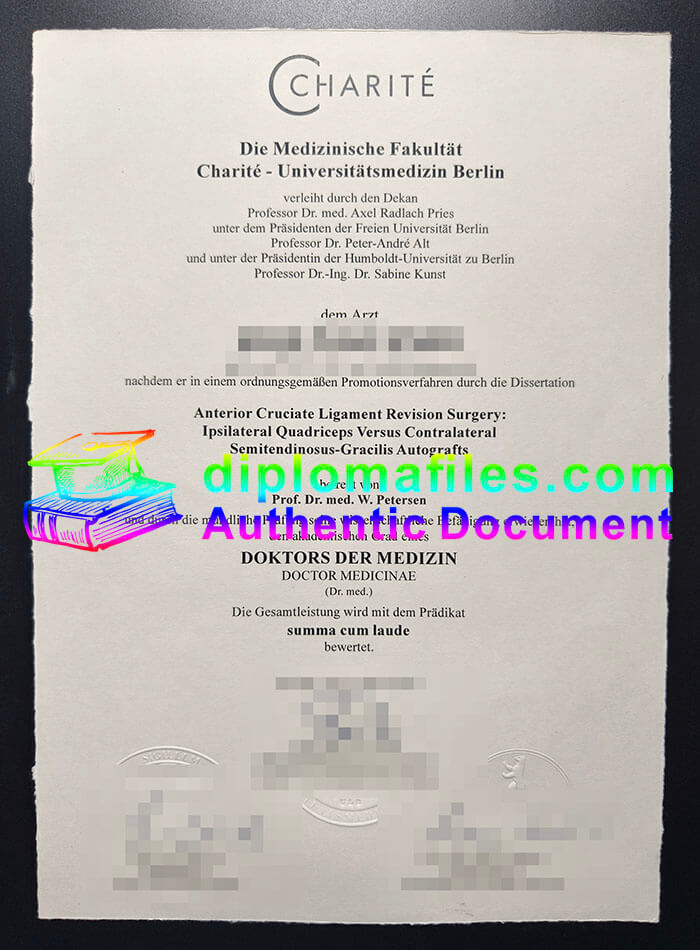 purchase realistic Charité Berlin University of Medicine diploma