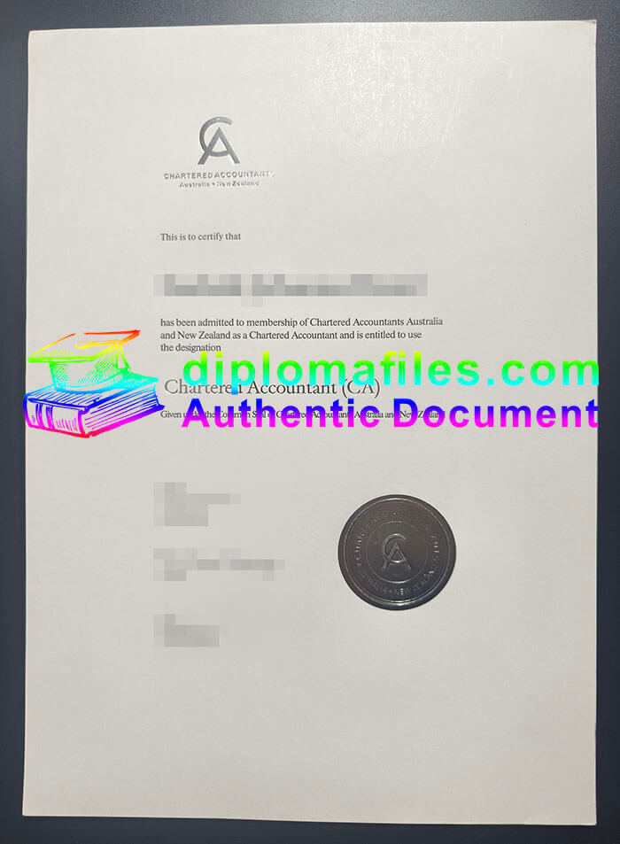 purchase realistic Chartered Accountants Australia New Zealand certificate