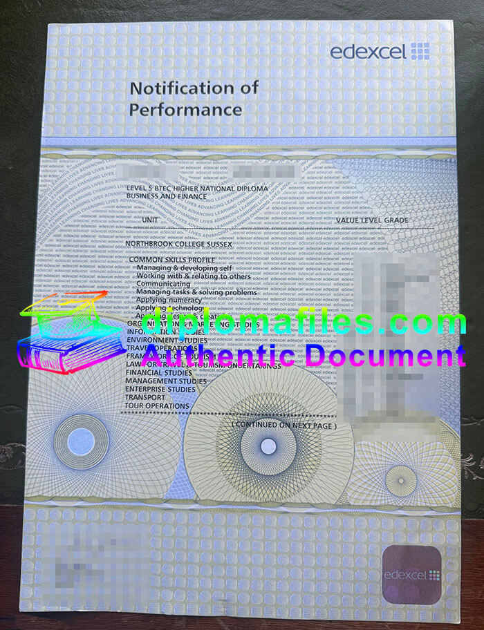 purchase realistic Edexcel Notification of Performance certificate
