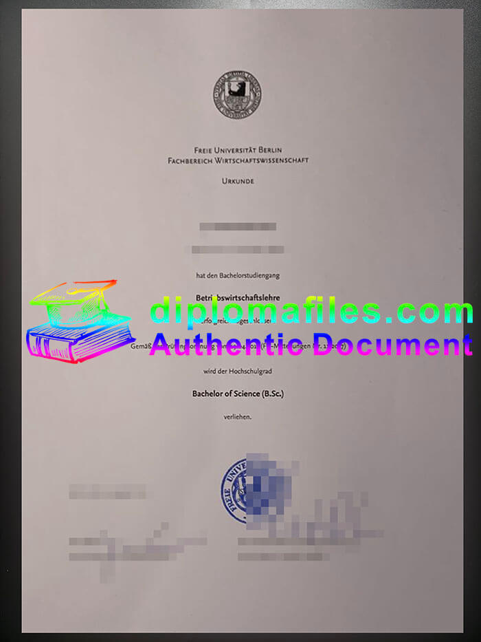 purchase realistic Freie Universität Berlin urkunde