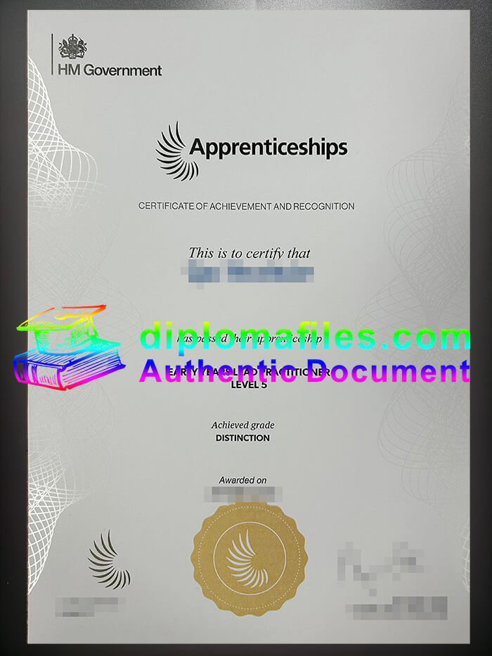 purchase realistic HM Government Apprenticeships Certificate