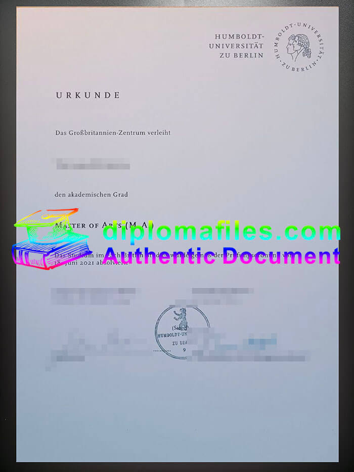 purchase realistic Humboldt Universität zu Berlin urkunde