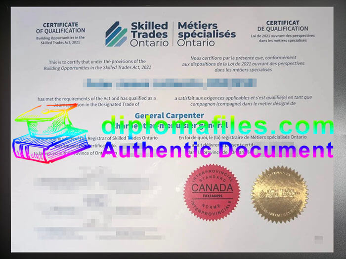 purchase realistic Ontario Certificate of Qualification