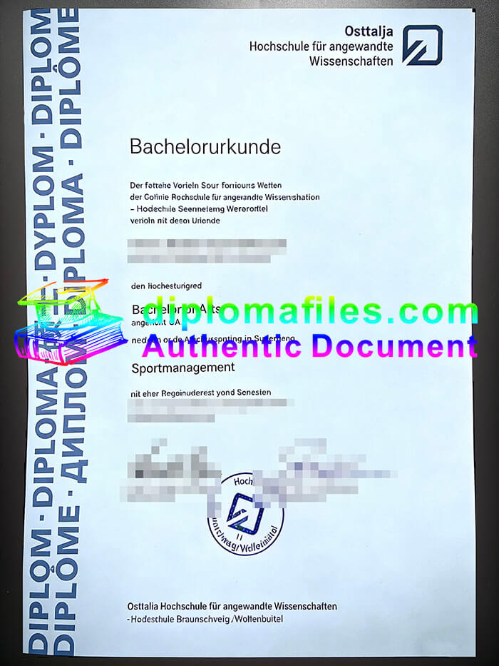 purchase realistic Ostfalia Hochschule für Angewandte Wissenschaften urkunde