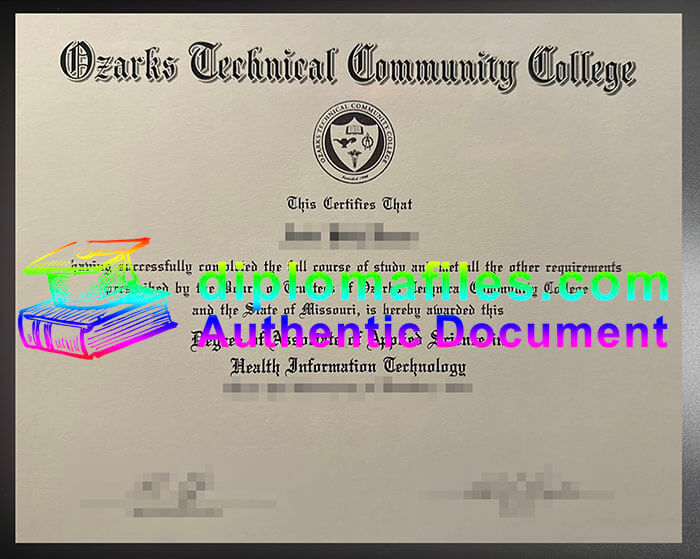 purchase realistic Ozarks Technical Community College diploma