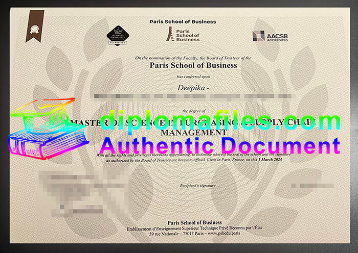 purchase realistic Paris School Business diploma