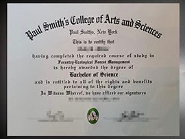 purchase realistic Paul Smith's College of Arts and Sciences degree