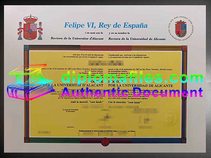 purchase realistic Universidad de Alicante diploma