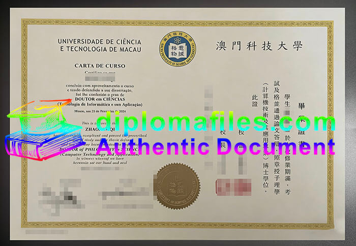purchase realistic Universidade de Ciencia E Tecnologia de Macau diploma
