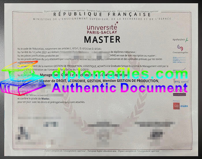 purchase realistic Universite Paris Saclay diploma