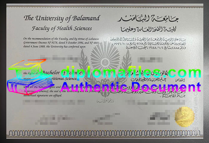 purchase realistic University of Balamand diploma
