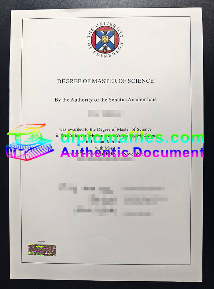purchase realistic University of Edinburgh diploma