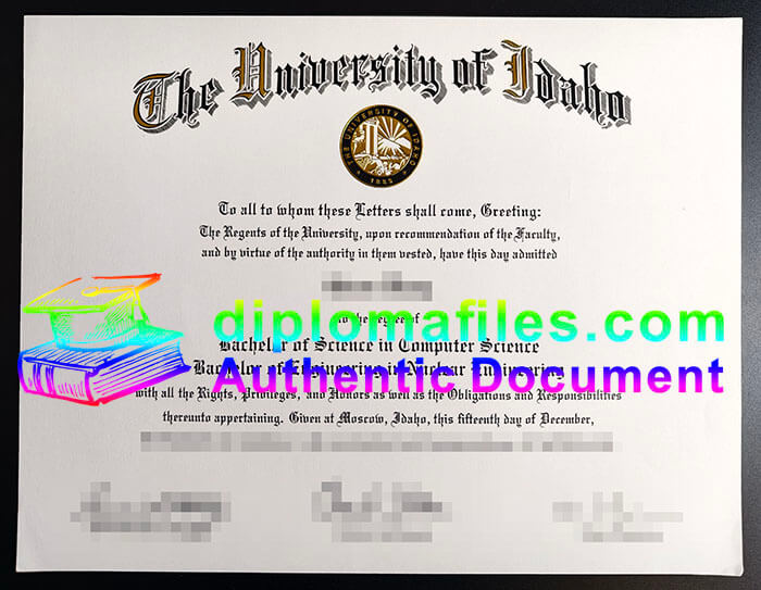purchase realistic University of Idaho diploma