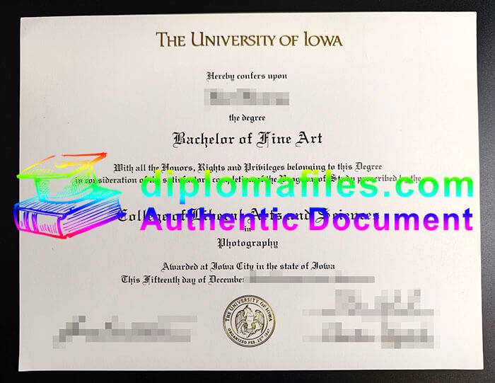 purchase realistic University of Iowa diploma