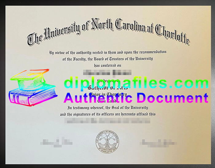 purchase realistic University of North Carolina at Charlotte diploma
